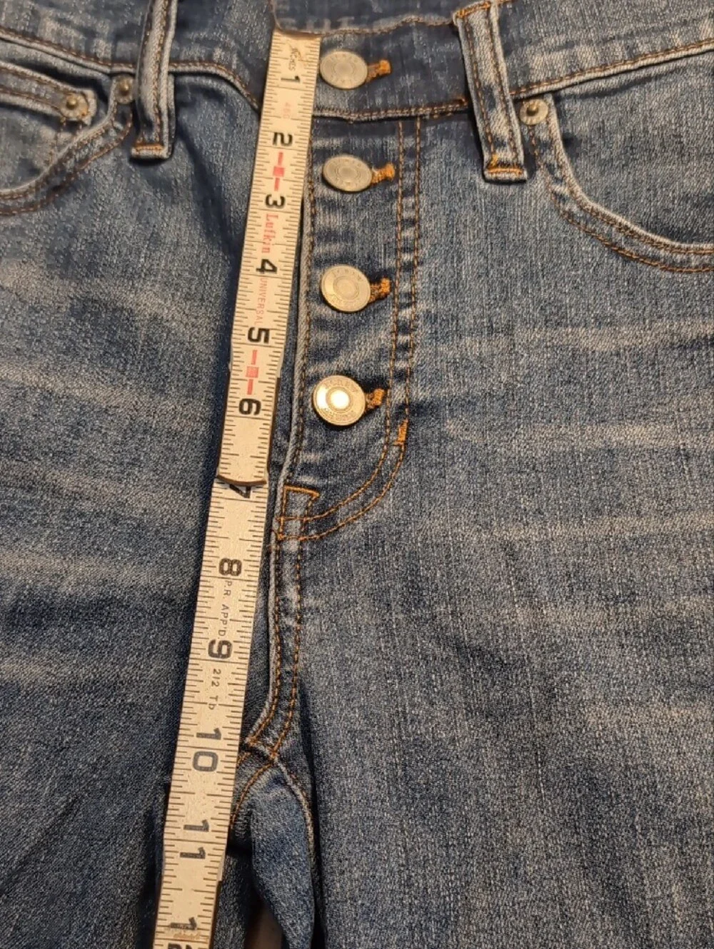 J. Crew Dark Blue High-Rise Button-Fly Jeans